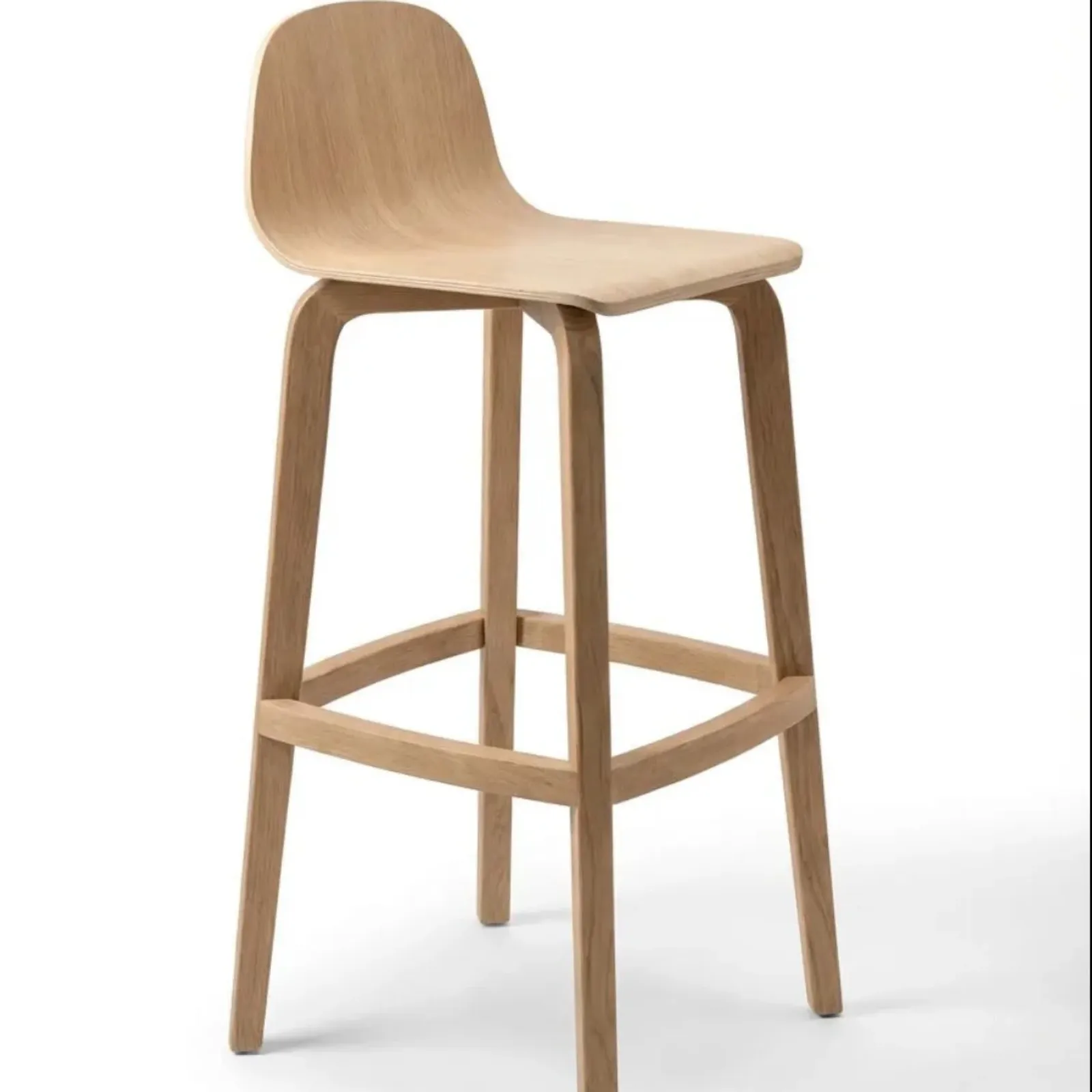 Natural Modern Ahşap Bar Sandalyesi